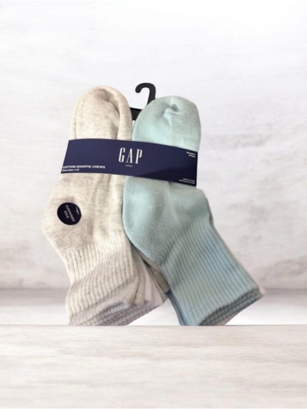 GAP women Cotton  Shortie Crews cushion sole 6 pairs